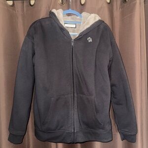 Abercrombie Kids Fuzzy Black & Tan Jacket